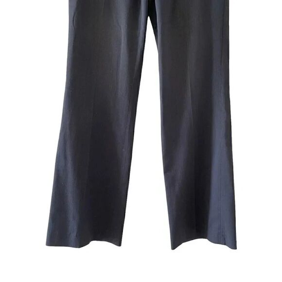 Banana Republic Black Stripes Flat Front Straight Wide Leg Slacks Career Office - Picture 4 of 11